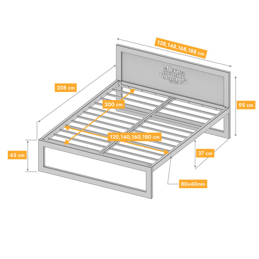Letto in metallo Kovová posteľ Ryka Standard M14