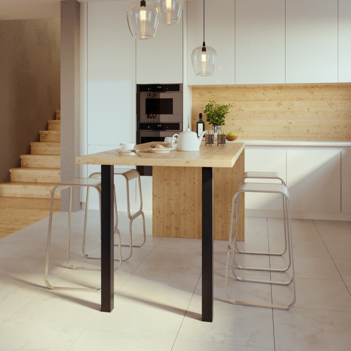 Gamba per tavolo in metallo Melmak Flat