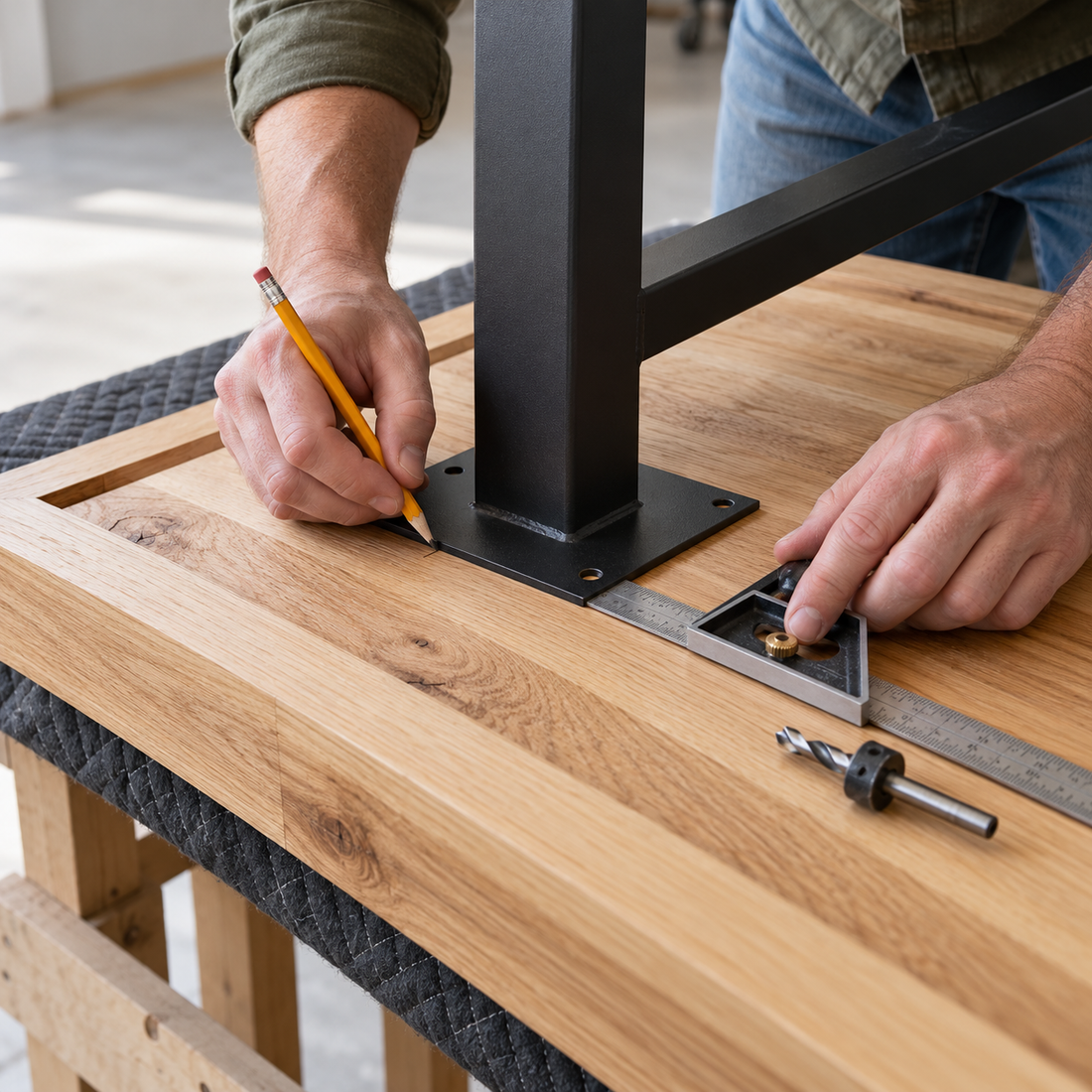 Come fissare le gambe del tavolo a un piano in legno