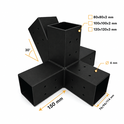 Conector para vigas X 30°