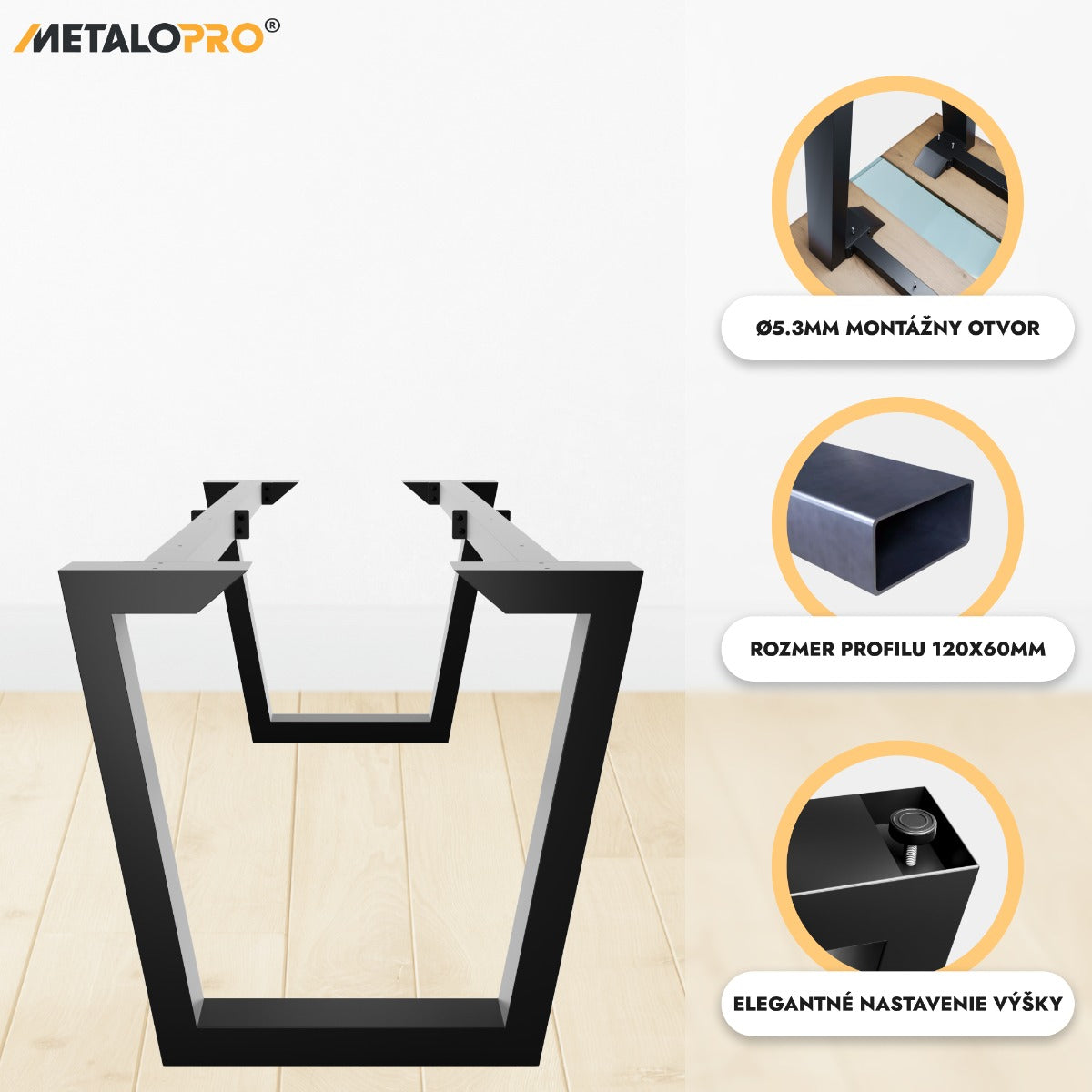Gamba per tavolo in metallo Atria Epox Extreme