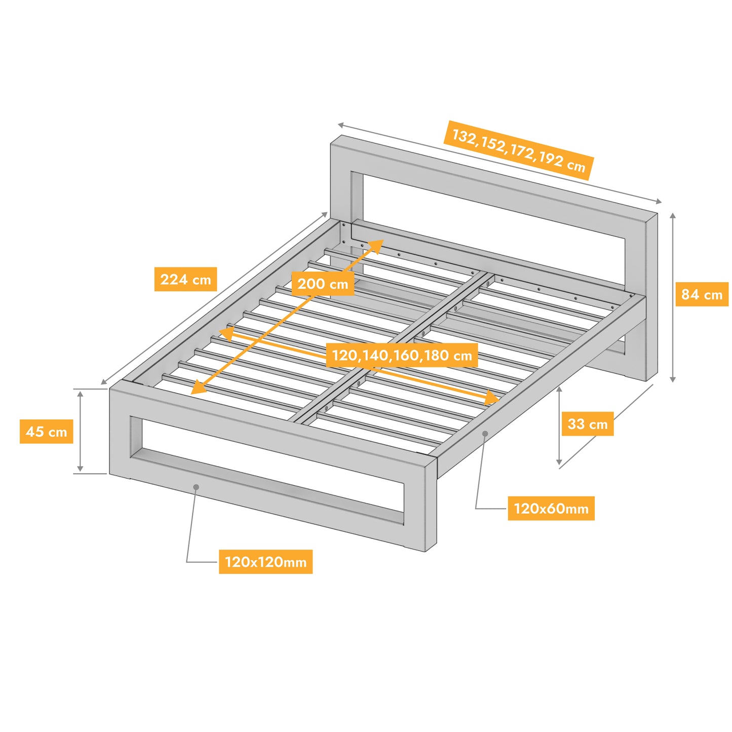 Letto in metallo Kovová posteľ Ryka Classic Xtreme