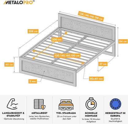 Letto in metallo Kovová posteľ Ryka Perfor M12