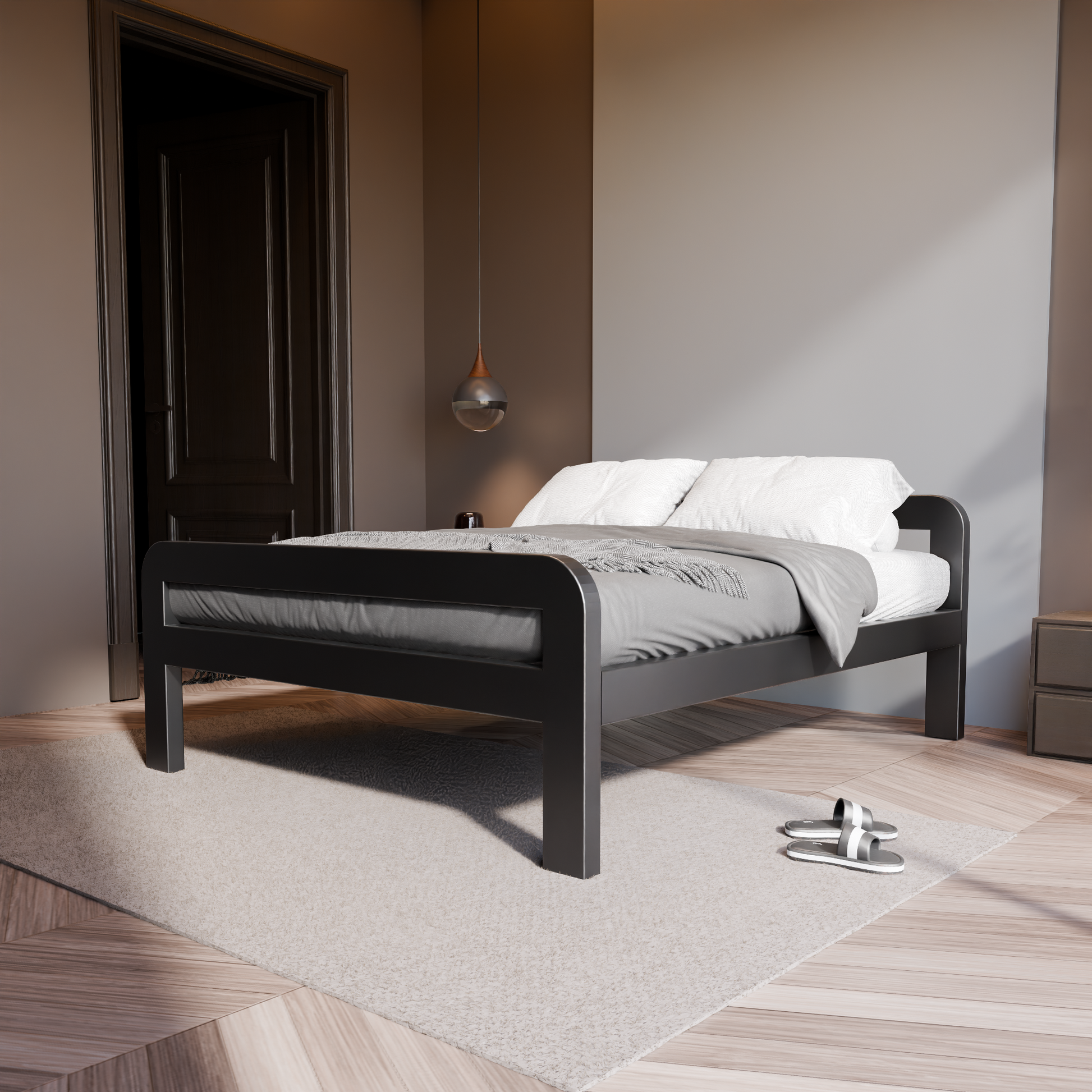 Letto in metallo Kovová posteľ Ryka Round otvorená (profil 120 x 60 mm)