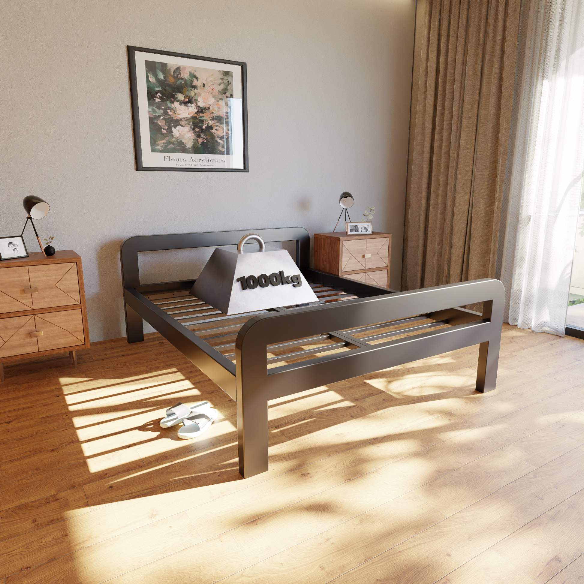 Letto in metallo Kovová posteľ Ryka Round otvorená (profil 120 x 60 mm)