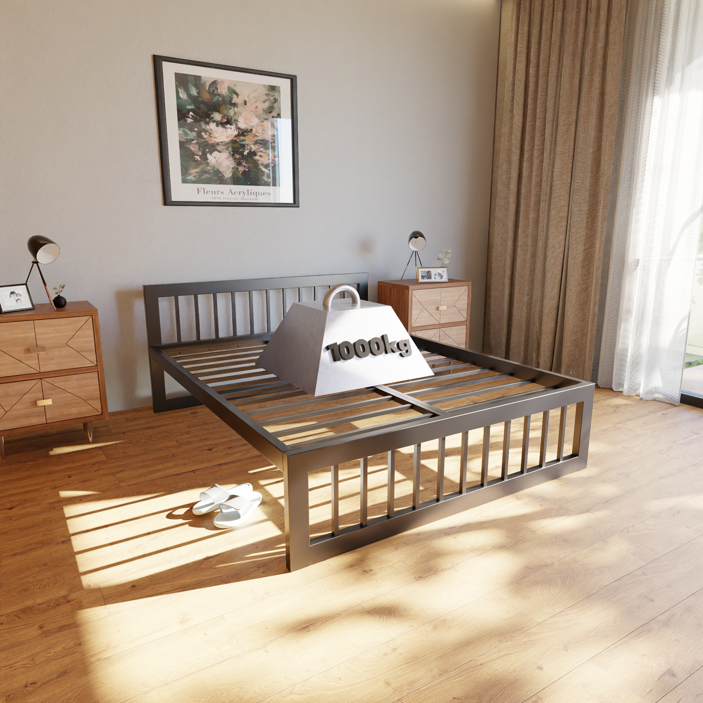 Letto in metallo Kovová posteľ Ryka Vertical