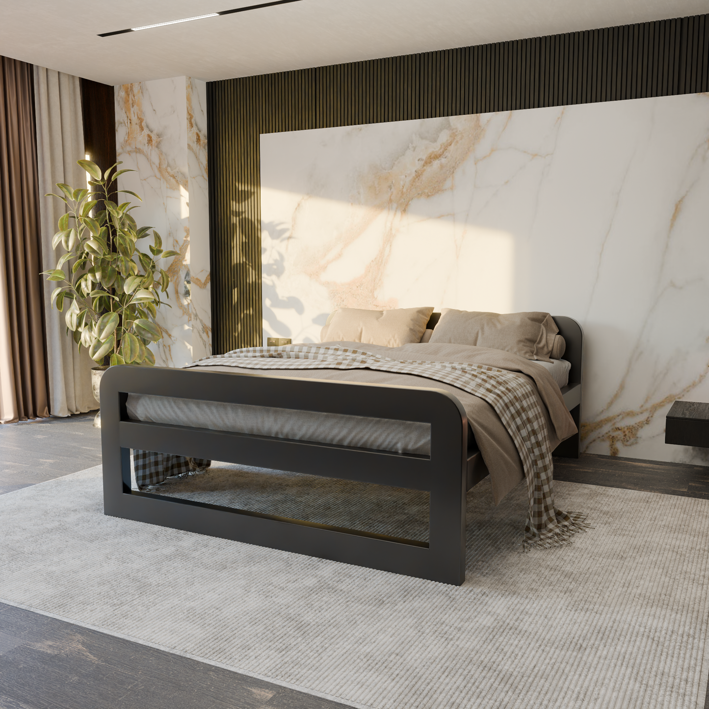 Letto in metallo Kovová posteľ Ryka Round uzavretá (profil 120 x 160 mm)