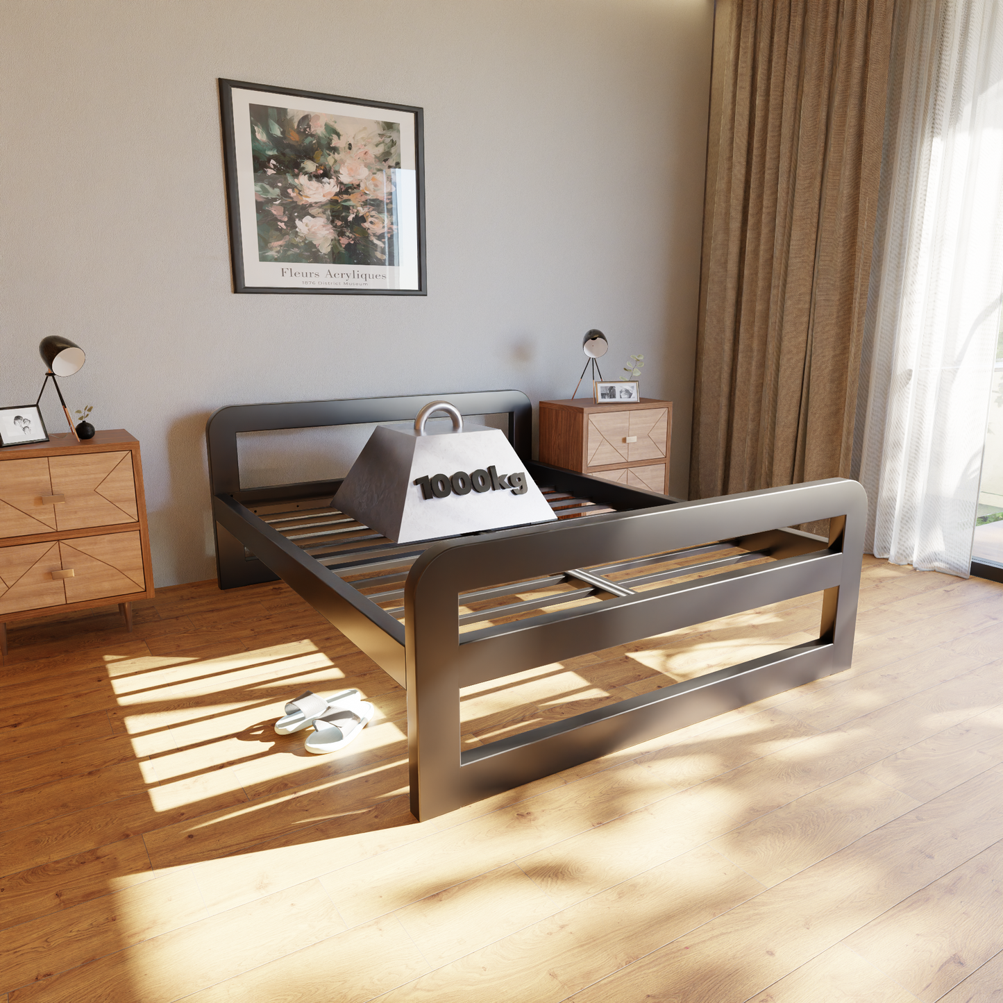 Letto in metallo Kovová posteľ Ryka Round uzavretá (profil 120 x 160 mm)