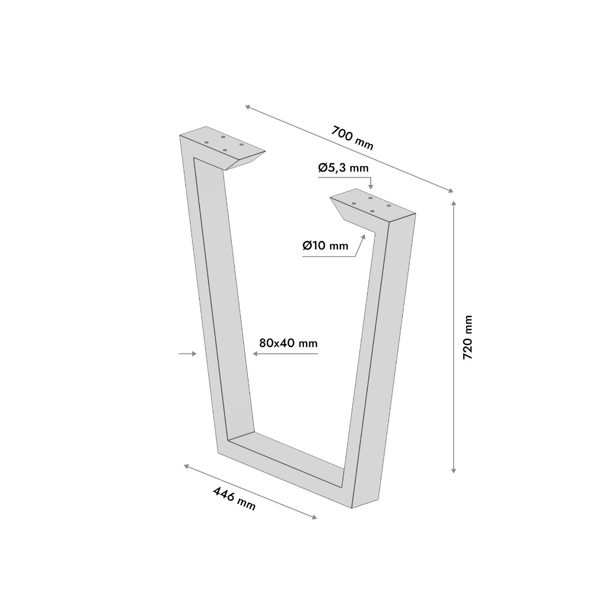 Gamba per tavolo in metallo Atria Epox Lite