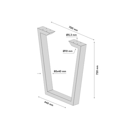 Gamba per tavolo in metallo Atria Epox Lite