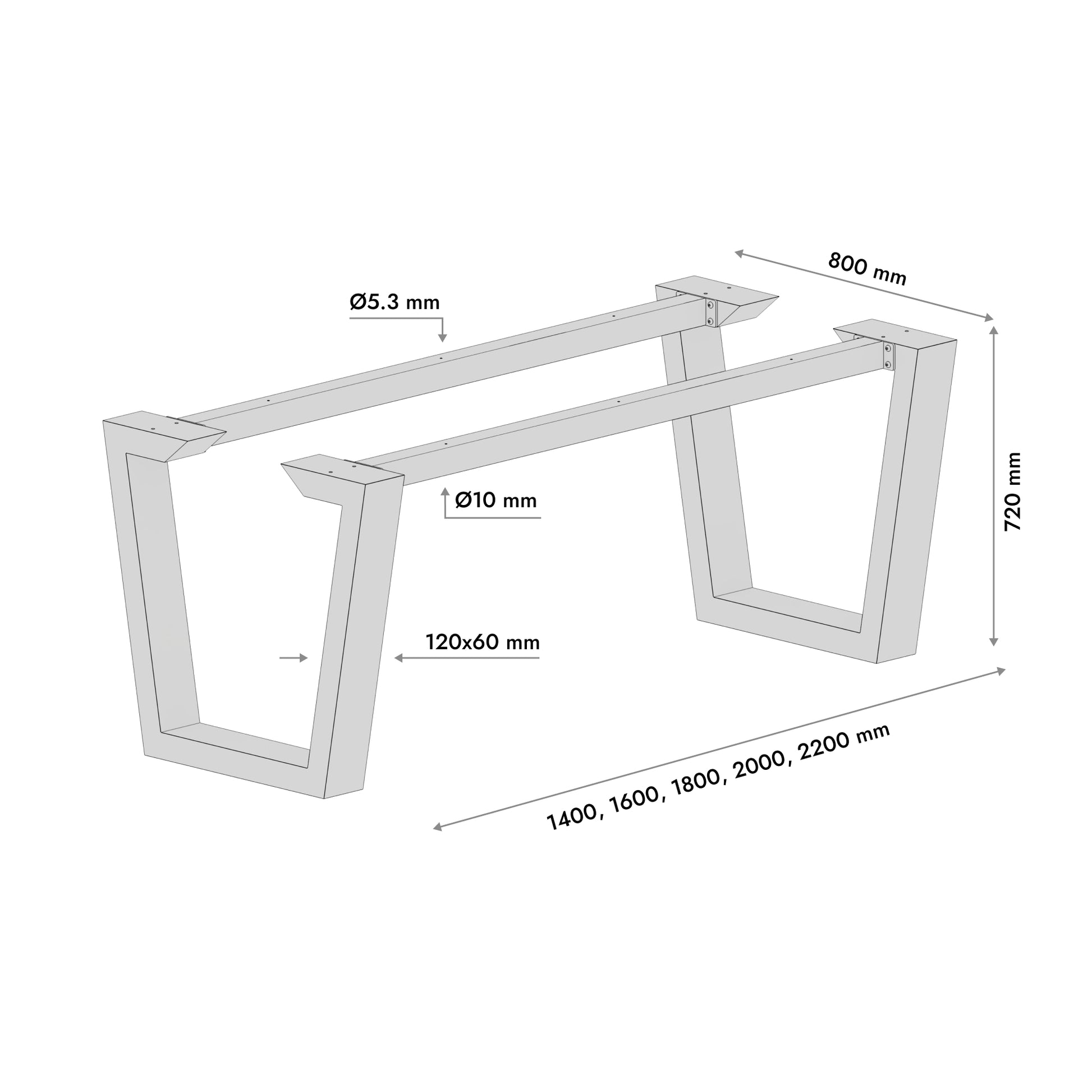 Gamba per tavolo in metallo Atria Epox Extreme