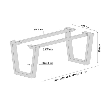 Gamba per tavolo in metallo Atria Epox Extreme