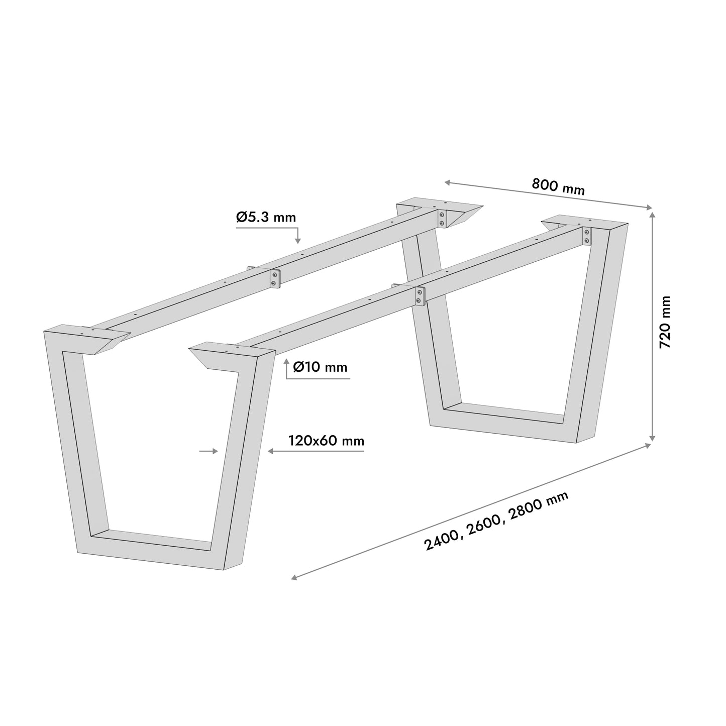 Gamba per tavolo in metallo Atria Epox Extreme