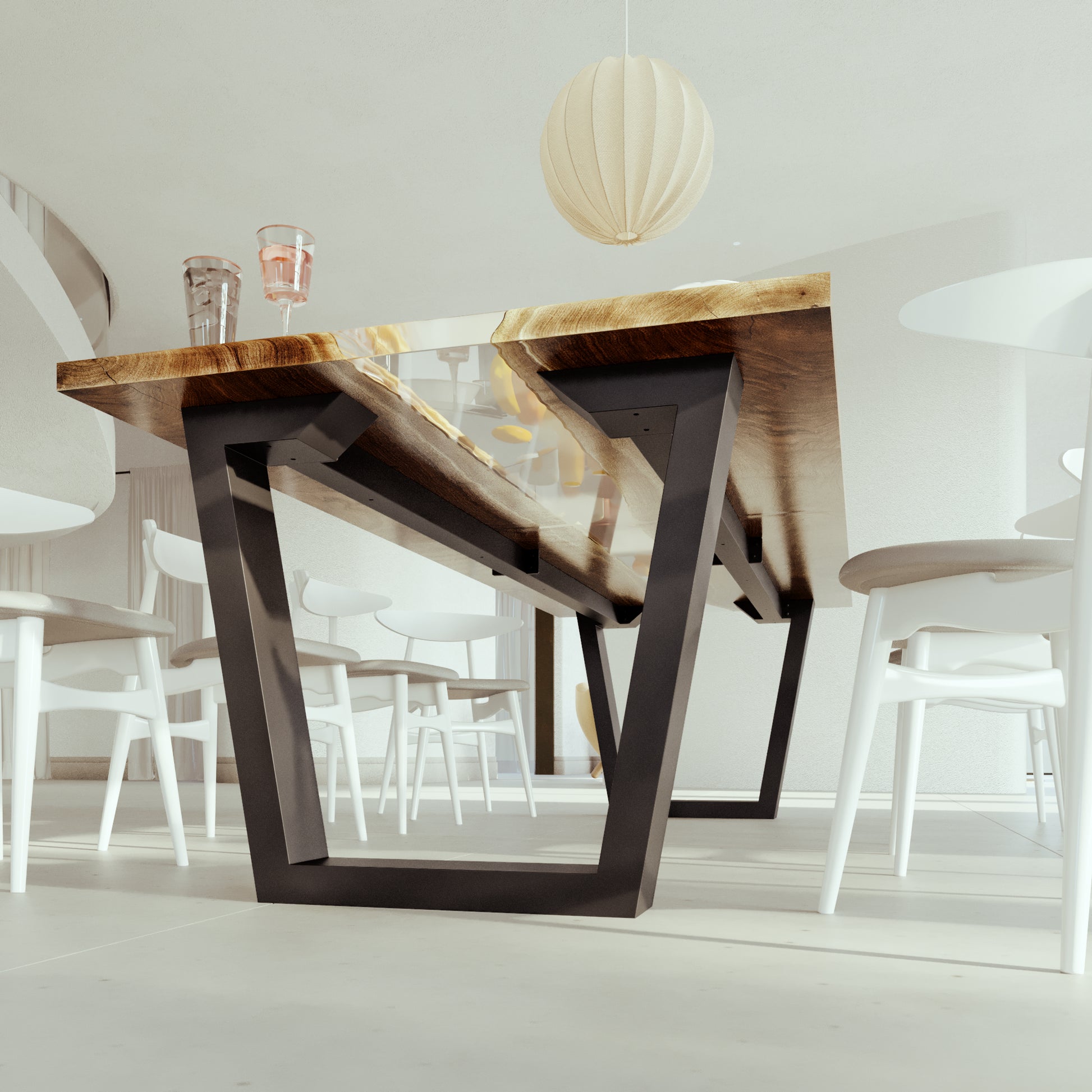 Gamba per tavolo in metallo Atria Epox Extreme