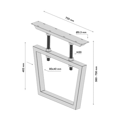 Gambe per tavolo in metallo Atria Screw