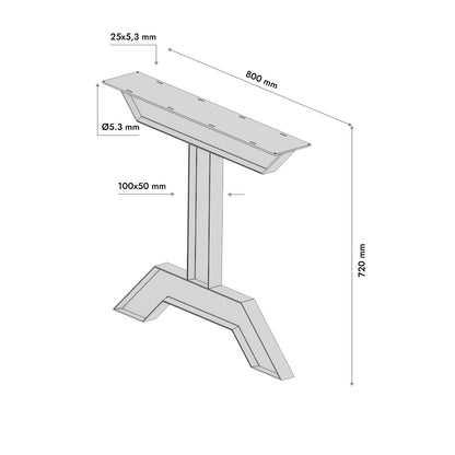 Gambe per tavolo in metallo Aurora