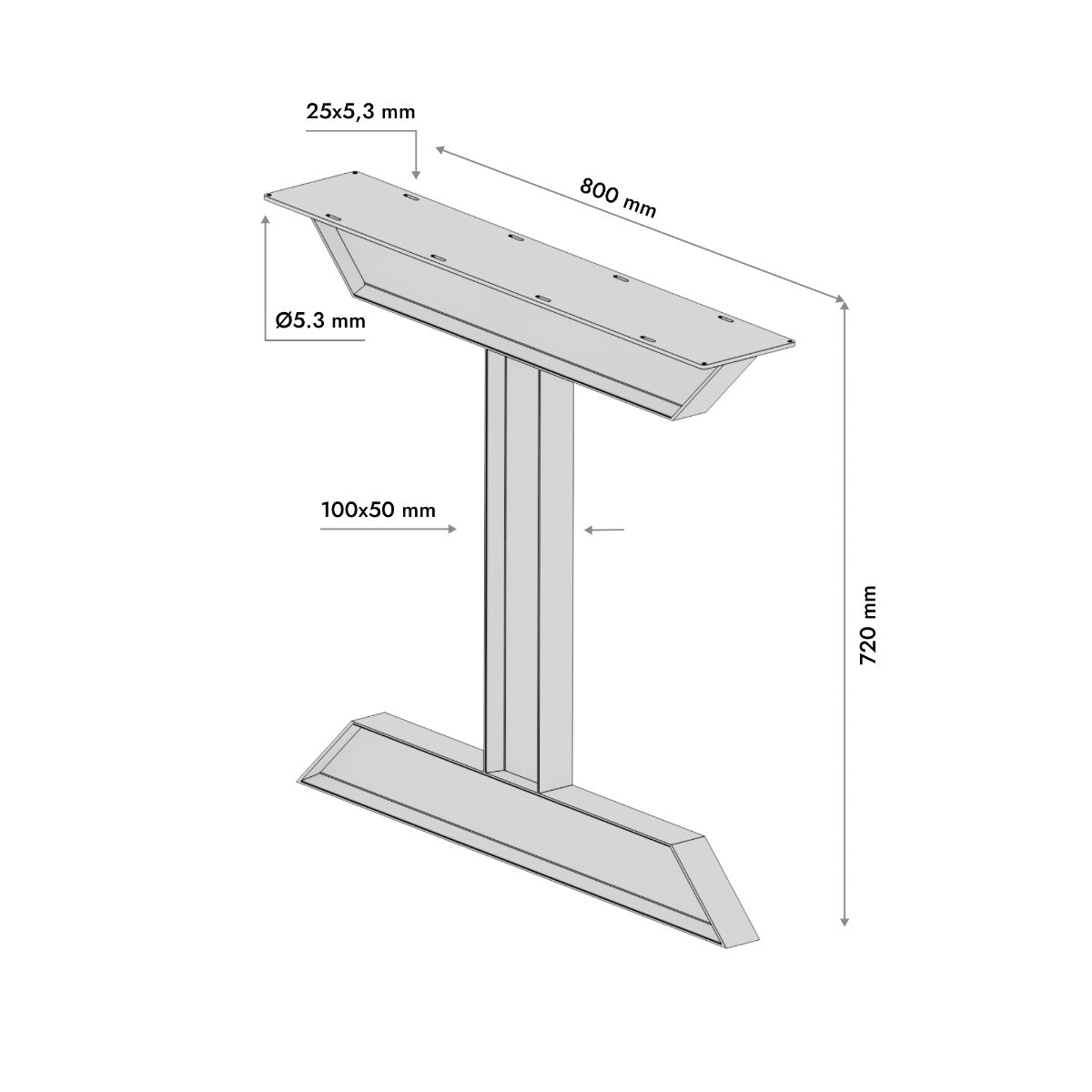 Gambe per tavolo in metallo Dayton