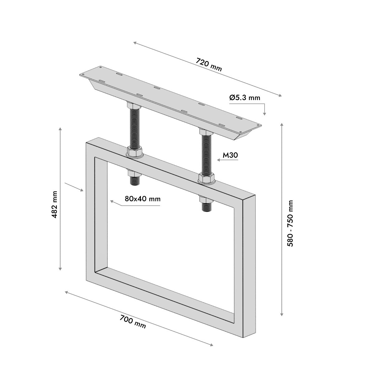 Gambe per tavolo in metallo Eta Screw