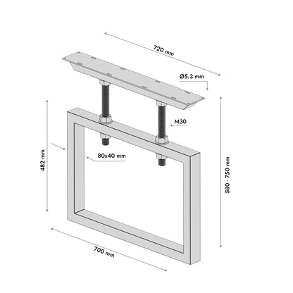 Gambe per tavolo in metallo Eta Screw