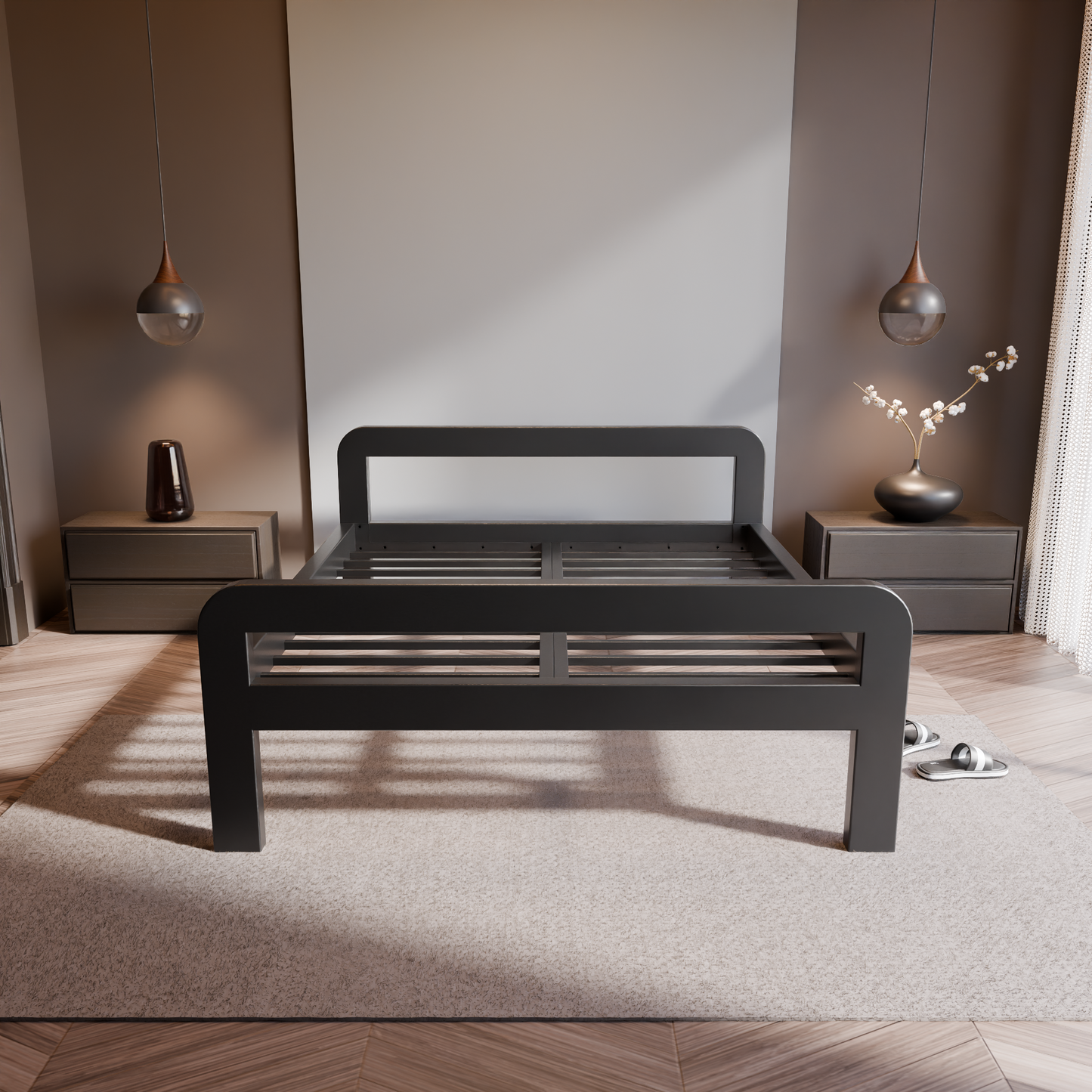 Letto in metallo Kovová posteľ Ryka Round otvorená (profil 120 x 60 mm)