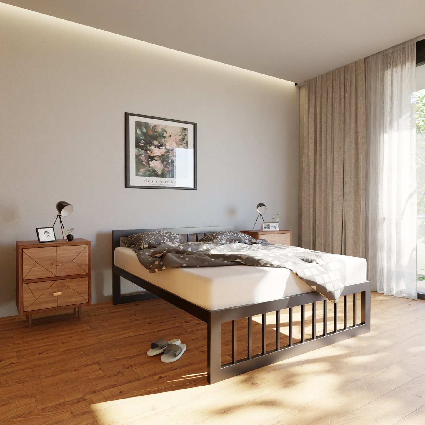 Letto in metallo Kovová posteľ Ryka Vertical