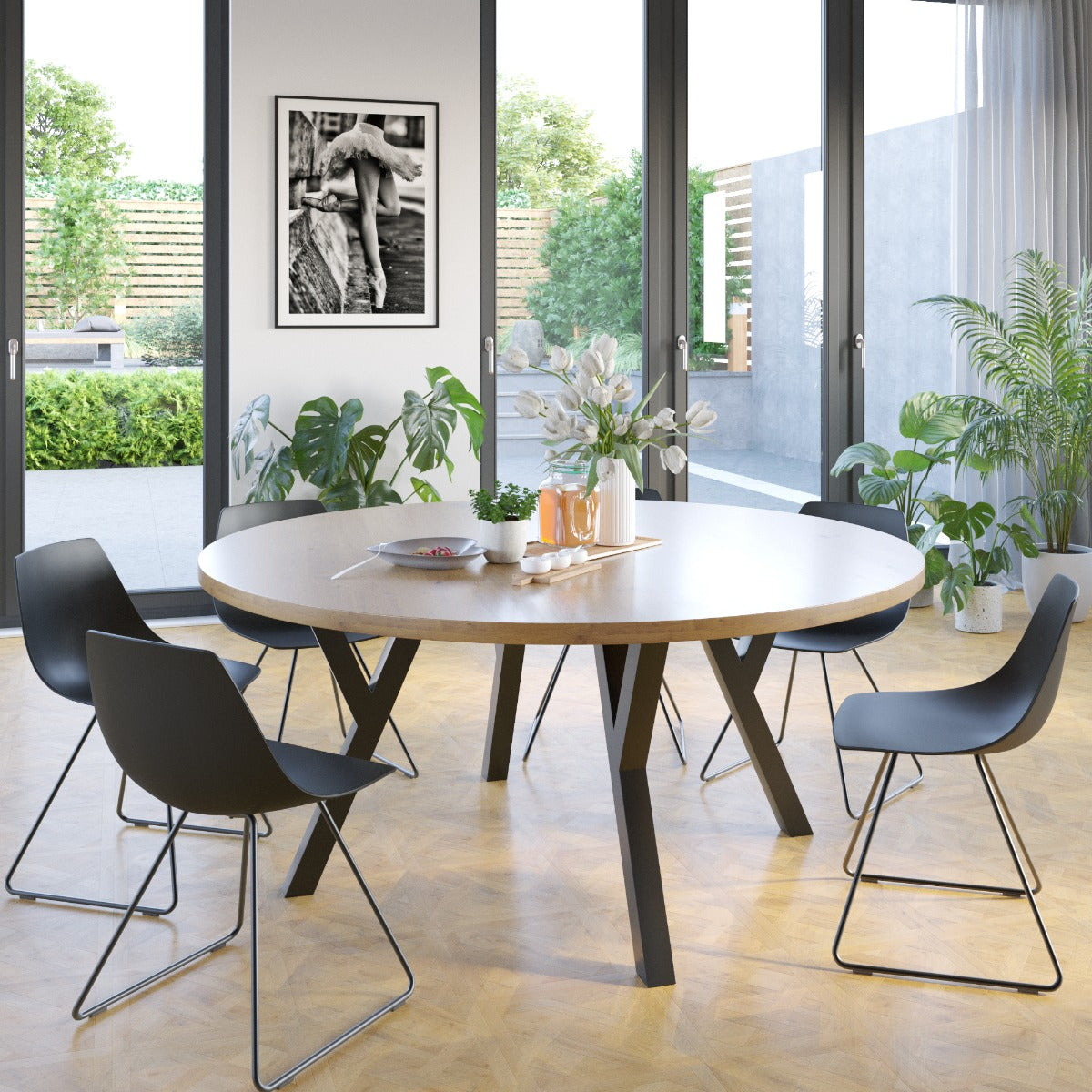 Set 4 gambe per tavolo in metallo Lucida