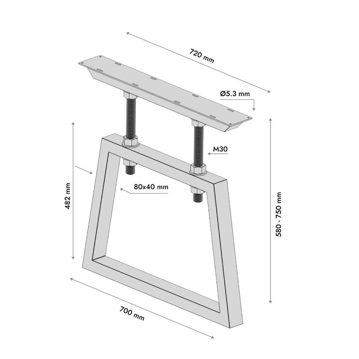 Gambe per tavolo in metallo Nemesis Screw