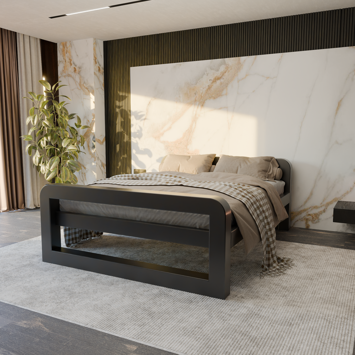 Letto in metallo Kovová posteľ Ryka Round uzavretá (profil 120 x 120 mm)